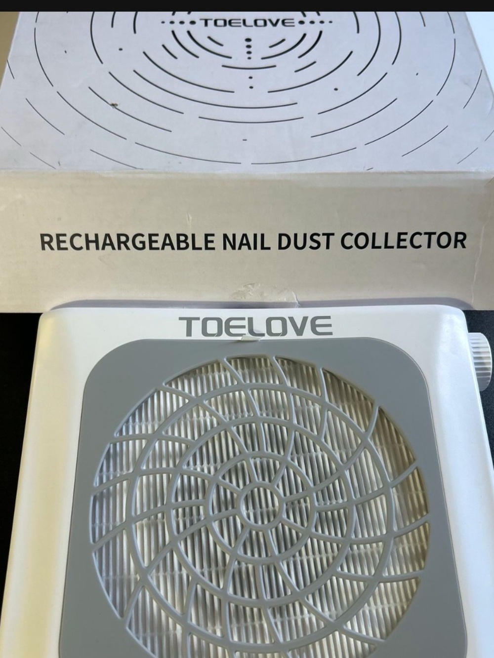 Rechargeable Nail Dust Collector in White and Gray